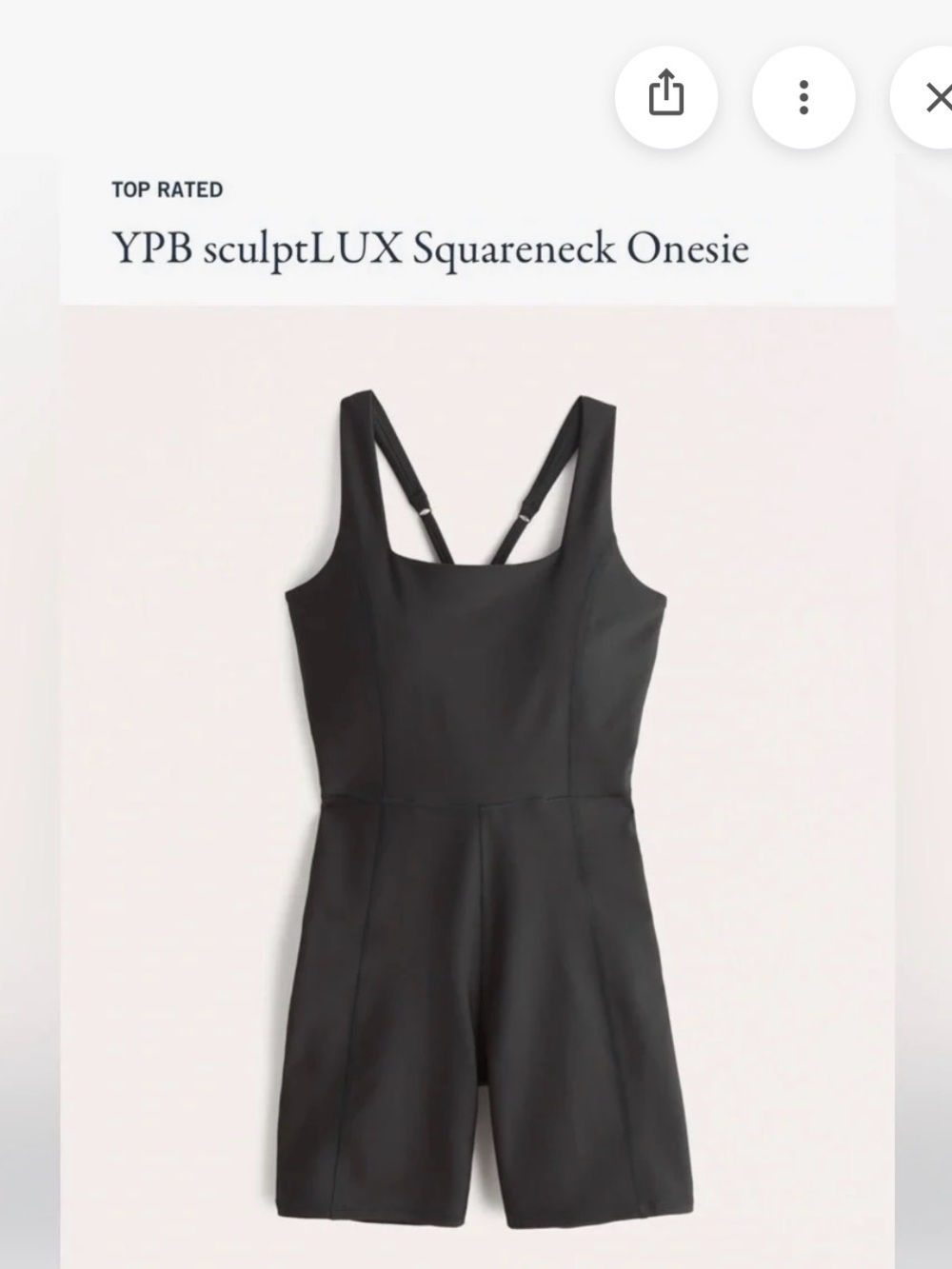 NWOTs Abercrombie & Fitch YPB SculptLUX Squareneck Active Romper - Grey